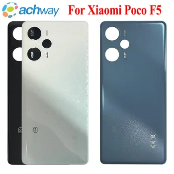 Новинка Для Xiaomi Poco F5 Задняя Крышка Батарейного Отсека Задняя Дверь Корпус Стеклянная Панель Запасные Части Для Xiaomi PocoF5 Крышка Батарейного отсека