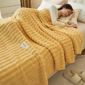 Новый стиль Кролик плюшевые одеяла теплые одеяла для кровати мягкий коралловый флис диван бросить одеяло комфортно лист сгущает кровать 