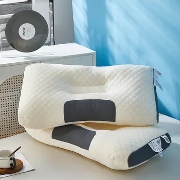 Ортопедическая 3D подушка для шеи, помогающая заснуть и защищающая шею, высокоэластичные мягкие пористые моющиеся подушки, постельные принадлежности для гостиничного дома