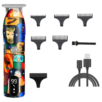 Парикмахерская Машинка для стрижки волос, перезаряжаемая Электрическая Машинка для стрижки граффити, Триммер для бороды, бритва