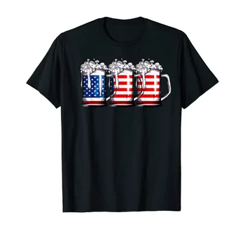 Пиво Американский флаг 4 июля Мужчины Женщины Merica USA 2D футболка с принтом по всему телу с длинными рукавами