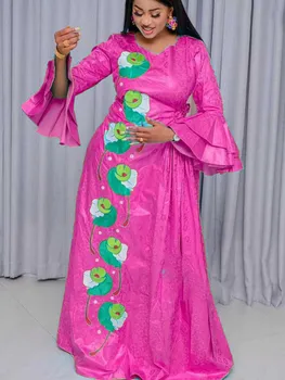 Платье на День Рождения Для Женщин, Вечерние Платья Для Женщин, Элегантные Вечерние Свадебные Платья Для Женщин, Вечерние платья в Африканском стиле, Платье Bazin Riche