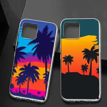 Пляжная сцена на море пальма на закате Чехол для телефона iphone11 pro max 12 pro XS MAX Mini 8 7 6 6S Plus X 2020 XR чехол для телефона