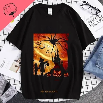 Подарочная футболка аниме HELLOWEEN Для мужчин и женщин, 100% хлопок, футболка Helloween Band in Tour, одежда Y2k, черный