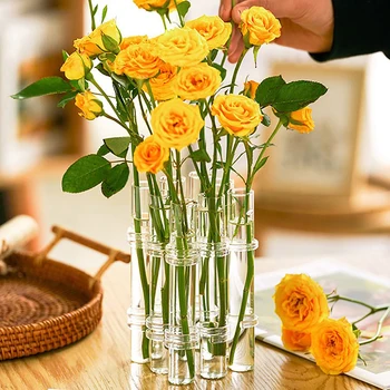 Подвесная Стеклянная ваза для цветов Пробирка Креативный держатель для растений Гидропонный контейнер Гостиная Офис Обеденный стол Цветочный Декор для дома