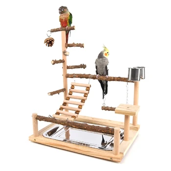 Подставка для игр с попугаями Подставка для игр с птицами Детская площадка для попугаев Деревянная жердочка Лестница для спортзала