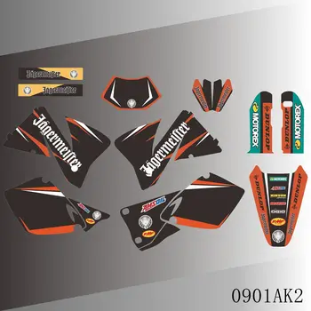 Полная Графика Наклейки Наклейки Мотоцикл Фон Для KTM EXC 125 150 200 250 300 350 400 450 525 EXC 1998-2003
