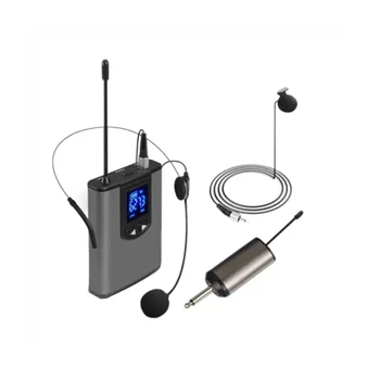 Портативная беспроводная гарнитура UHF/петличный микрофон на лацкане с передатчиком и приемником Bodypack 1/4 дюйма (A)