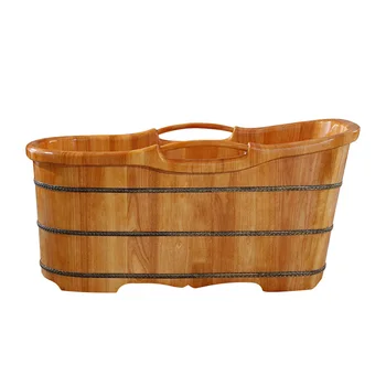 Поручень из деревянного ведра для купания взрослых, ванна из массива дерева, практичная, современная и удобная для домашних салонов красоты