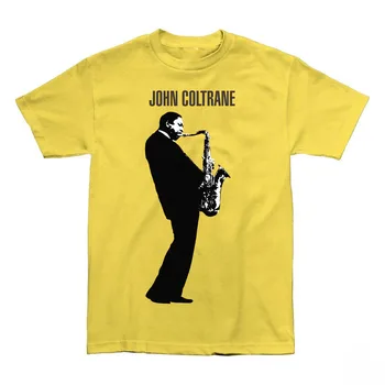 Редкий подарок от Джона Колтрейна в стиле Джаз с коротким рукавом для фанатов Желтая футболка унисекс TMB1960 с длинными рукавами