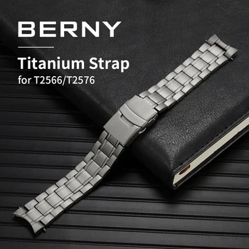 Ремешок для часов BERNY Titanium шириной 20 мм, складная пряжка, титановая застежка, браслет, часы с полным титановым ремешком, застежка для T2566M, T2576M
