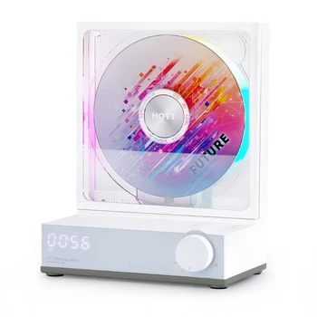 Ретро HIFI CD-плеер Двусторонний Bluetooth RGB Ослепительный Цветной Световой Эффект Перезаряжаемый Музыкальный Плеер Встроенный Динамик Вход для карты памяти