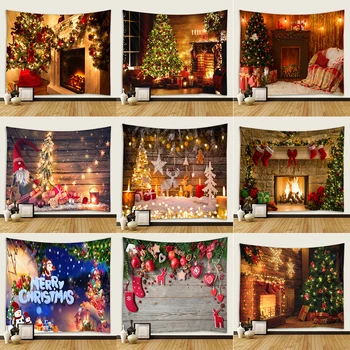 С Рождеством, Санта Клаус, украшение, гобелен с набивным рисунком, домашняя гостиная, кровать, настенная 
