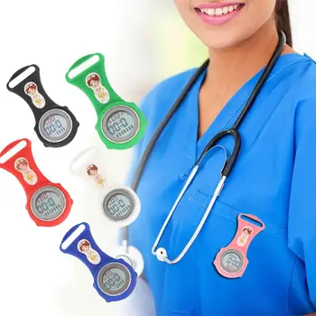 Светящийся мини-цифровой силиконовый календарь Часы медсестры Карманные медицинские часы доктора Офисные часы Мужские Женские часы