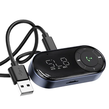 Совместимый с Bluetooth 5.2 FM приемник Передатчик AUX музыкальный плеер беспроводной адаптер автомобильный светодиодный дисплей Домашняя стереосистема прямая поставка