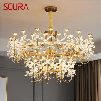 Современная люстра SOURA, Подвесной светильник, Современный Золотой Роскошный Домашний светодиодный светильник для гостиной, столовой