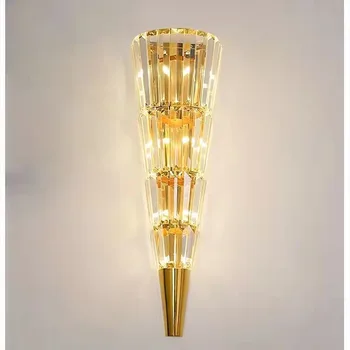 Современный светильник для гостиной, Роскошный Хрустальный Креативный настенный светильник, Прикроватная лампа в скандинавском стиле для спальни, Минималистичное освещение для прохода и лестницы Оптом