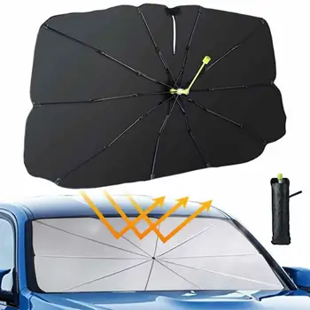 Солнцезащитный козырек на лобовом стекле автомобиля, универсальный УФ-протектор, складной зонт, автомобильные шторки на передних стеклах Для теплоизоляции салона автомобиля
