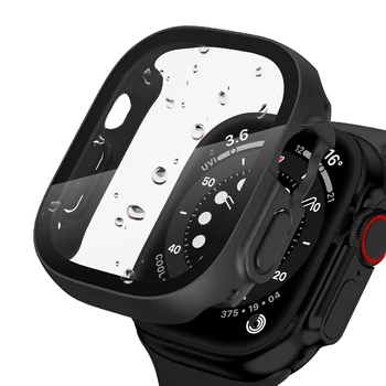 Стекло + чехол для Apple Watch Ultra Case 49 мм, бампер для ПК для смарт-часов + защитная пленка для экрана, закаленный ремешок, аксессуары серии Iwatch
