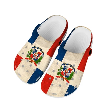 Флаг Доминиканской Республики Домашние Сабо На Заказ Водонепроницаемая обувь Мужская Женская Подростковая Обувь Садовые Сабо Дышащие Пляжные тапочки с отверстиями