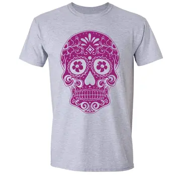 Футболка Sugar Skull Day of the Dead, Розовая мексиканская готическая футболка Dia Los Muertos