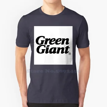 Футболка с логотипом Green Giant Casual Streetwear с графическим Рисунком из 100% Хлопка