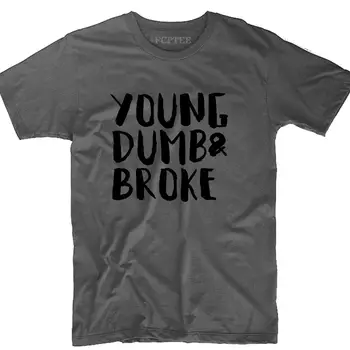 Футболки Young Dumb Broke Men Классические хлопковые футболки унисекс Homme Man с принтом одежды оверсайз Большая распродажа