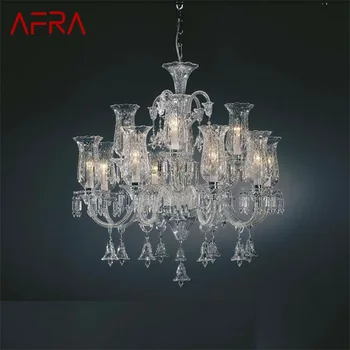 Хрустальная люстра AFRA в европейском стиле, светодиодный подвесной светильник, декоративные светильники для домашней гостиной