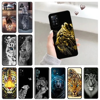 Черный Матовый Чехол Для Телефона Redmi 10A 12C 9A 9I Note 9 10 Lite 10S 9S 11S 11S Pro 5G Xiaomi 9T Leopard Tiger Lion King Мягкий Чехол