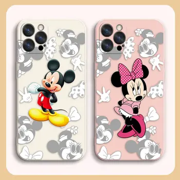 Чехол Для телефона iPhone 14 13 12 11 Pro XS Max Mini X XR 7 8 6 15 Plus Цветной Простой Чехол Funda Shell Case Disney Mickey Minnie Mouse