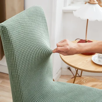Чехол для стула из клетчатого флиса, утолщенный сросшийся эластичный чехол для стула в ресторане отеля, изготовленный на заказ, противообрастающий чехол для стула, стул