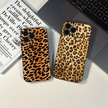 Чехол для телефона С Тигровым Леопардовым Принтом Пантера Для iPhone 14 13 11 12 Pro 8 7 Plus X 13 Pro MAX XR XS MINI SE 2020 Черные Чехлы