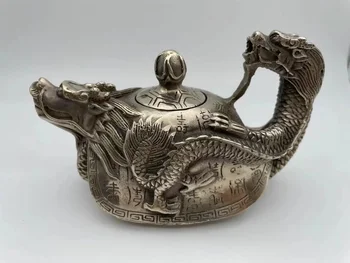Чистая медь белая медь дракон черепаха винный горшок чайный горшок украшение дома украшения ручной работы