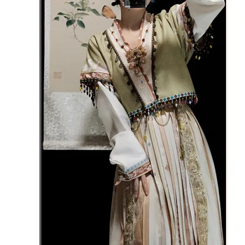 Этническая экзотическая танцевальная одежда, одежда династии Тан Ханфу, сексуальные женщины, принцесса, Улучшенный древний костюм Hanf Element, Осенне-зимняя вечеринка