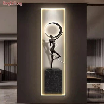 Современная абстрактная фигура, светящаяся Интерьерная картина, светодиодный настенный светильник для гостиной, столовой, Прикроватной тумбочки