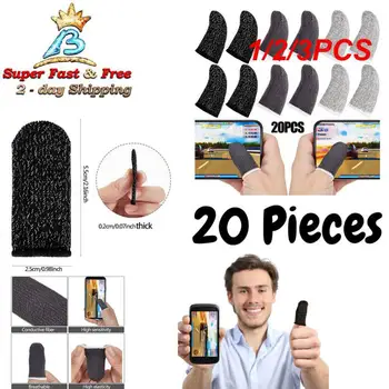 1/2 / 3ШТ Защитный от пота игровой рукав для пальцев для PUBG Professional с сенсорным экраном, рукав для больших пальцев для игр на экране мобильного телефона