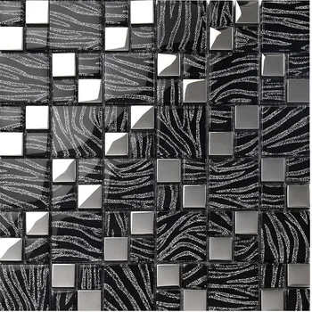 11 шт./лот, Мозаичная плитка из серебристого стекла в стиле Зебра, для кухни, облицовки камина, Кирпичная плитка на заднем плане стены