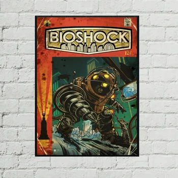 Bioshock, Эмилио Лопес, постер видеоигры для ПК, PS4, Эксклюзивная ролевая игра, холст, плакат на заказ, настенная живопись, украшение дома