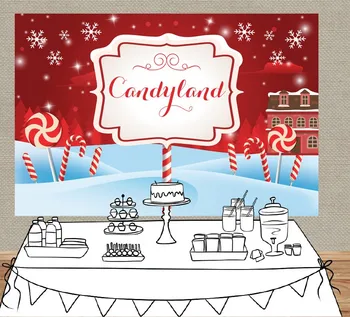 Candy Land Winter Cottage Фон со снежинками Высококачественная компьютерная печать фон для фотосессии на вечеринке