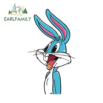 EARLFAMILY 13 см x 7,3 см для Bunny Rabbit Мультфильм Looney Tunes Автомобильная Наклейка Виниловая Автоокклюзия Наклейка С Царапинами Аксессуары Для Ноутбуков