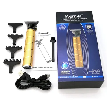 Kemei T9 Мужская Электрическая машинка для стрижки волос 0 мм Baldheaded Парикмахерская Профессиональная машинка для стрижки волос Беспроводная машинка для стрижки волос