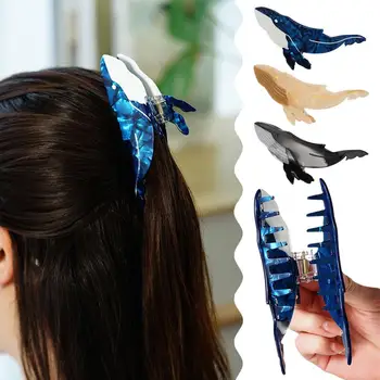 Muweordy Ацетатные Заколки Для Волос Blue Whale Hair Claw Для Женщин Популярные Заколки Для Волос Animal Hair Clip Cute Sea Creature Claw Cli M0h9