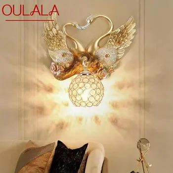 OULALA Современные настенные светильники в виде лебедя, светодиодные золотые креативные роскошные бра для декора дома, гостиной, гостиничного коридора.