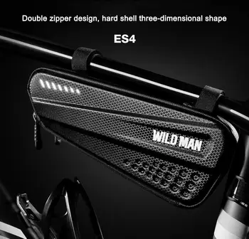 WILD MAN 1,2 л Непромокаемая сумка для велосипедного седла с жестким корпусом для велосипеда, треугольная рама под сиденьем для шоссейного горного велоспорта, аксессуары
