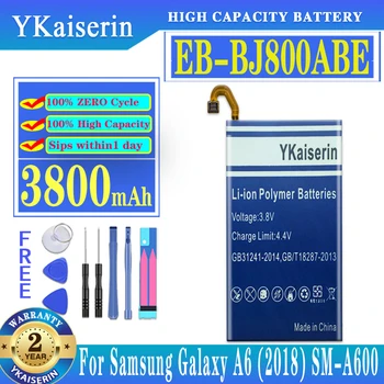 YKaiserin Аккумулятор EB-BJ800ABE для Samsung Galaxy A6 (2018) SM-A600 A600F Для Galaxy J6 J600F 3800 мАч Высокое Качество Batteria