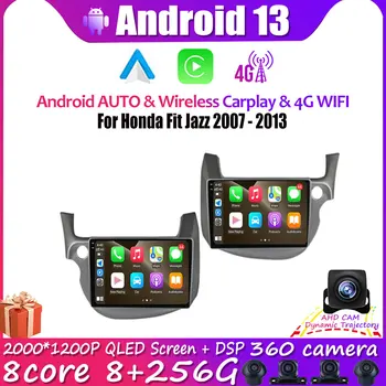Автомобильный Радиоприемник Android 13 Для Honda Fit Jazz 2007-2013 Мультимедийный Видеоплеер С Зеркальным Подключением, Разделенный Экран, Навигационное Головное устройство 2 Din