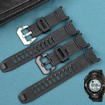 Аксессуары для ремешка для часов Замена для CASIO PRG 130Y PRW 1500Y Ремешок для наручных часов Водонепроницаемый резиновый силиконовый спортивный браслет 26 мм