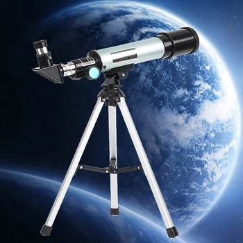 Астрономический Телескоп 360X50 с 90-кратным Увеличением, Наружный Монокуляр Со Штативом, Оптический Стеклянный Телескоп С Металлической Трубкой, Наблюдающий За Луной