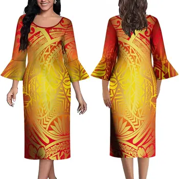 Банкетное Платье Премиум-класса Из Ткани Vintage Tribal Ladies Dress 2023 Лето Осень Новое Женское Платье На Заказ Полинезийское Макси-платье