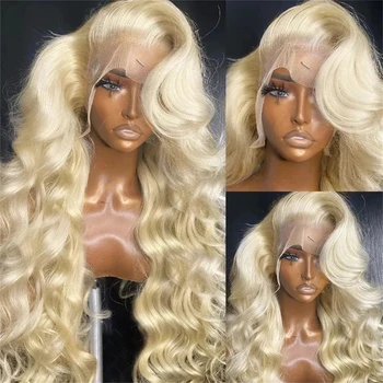 Бесклеевой 613 Светлый Кружевной Фронтальный парик Body Wave 13x4 HD Прозрачный Бразильский Кружевной Фронтальный парик из человеческих волос для женщин с закрытием 4x4